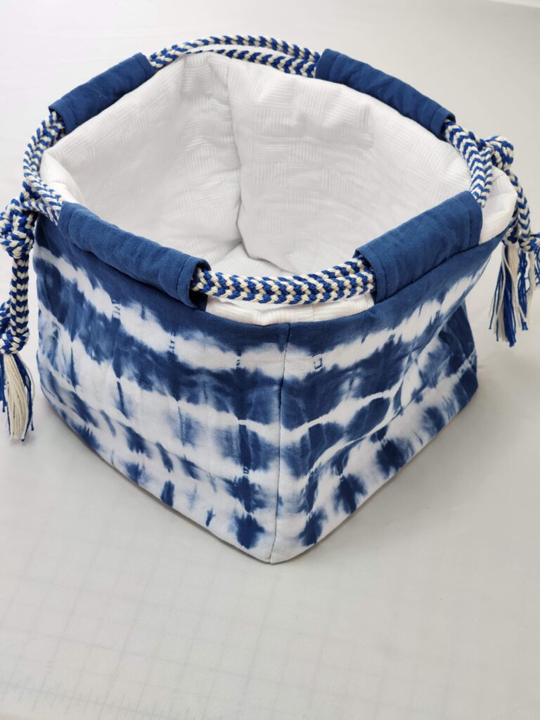 cotton bag knitting komebukuro indigo blue