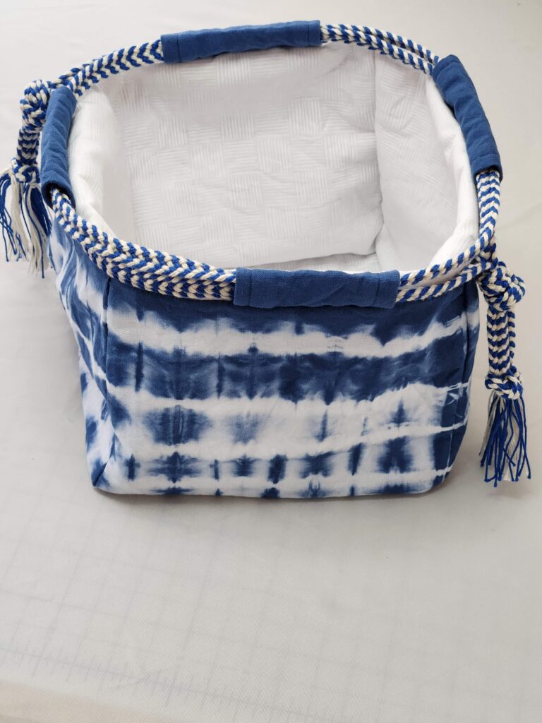 indigo blue knitting projects cotton bag