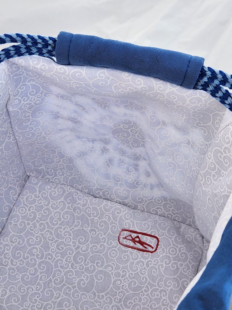 bag project carry tools knitting needle point bag indigo blue