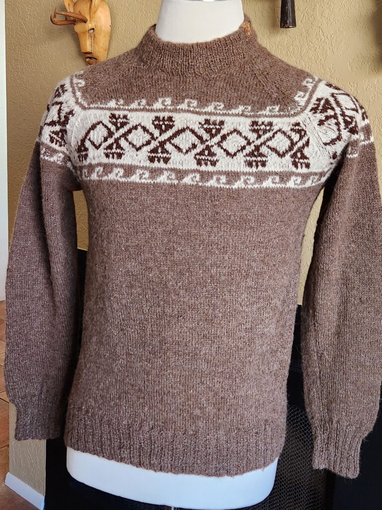 alpaca sweater, visible mending, upcycling