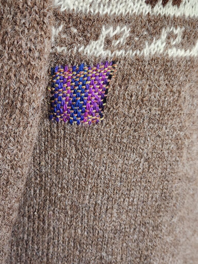 alpaca wool, up-cycling, visible mending