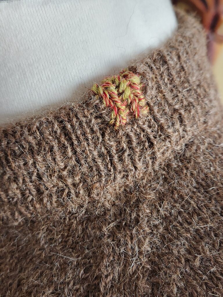 visible mending, alpaca wool, up-cyclin clothing 