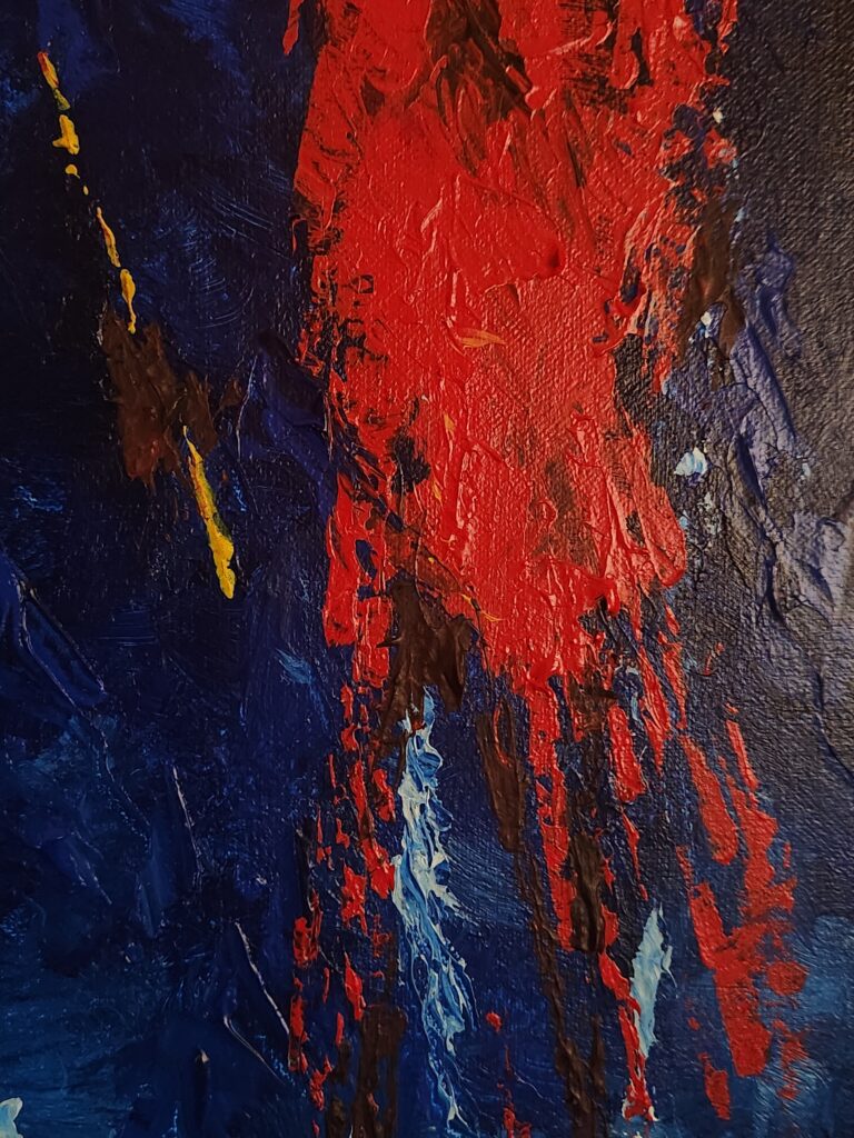 Fine art acrylic on canvas spatula painting