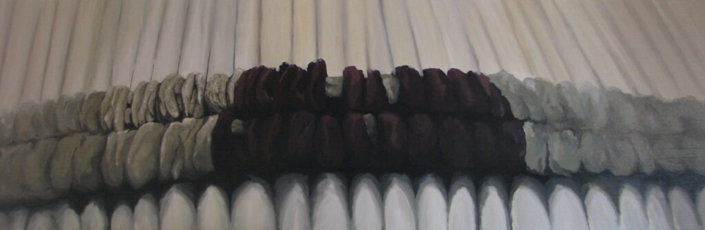 acrylic on canvas. Costura de libro